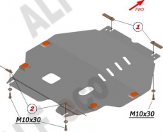 Защита алюминиевая Alfeco для картера и КПП Mitsubishi Outlander III 2012-2021